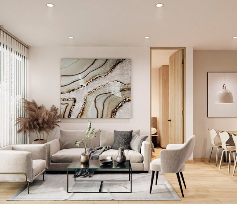 Sala de una vivienda publicada en el catálogo de Propyco